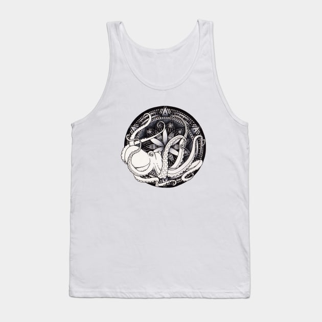 Ollie the Octopus Mandala Tank Top by Litedawn